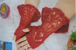 Knitting Pattern Lady's Beautiful   Mittens   Using 50gms Of Rowan Laceweight - Picture 1 of 1