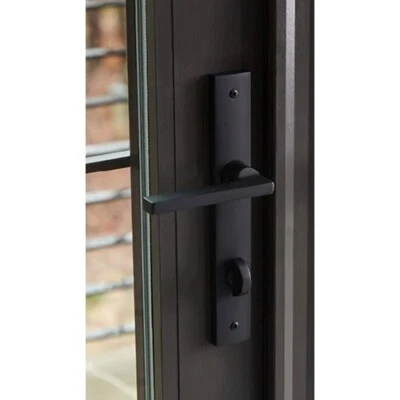 PELLA/BALDWIN SPIERE FRENCH DOOR HANDLE MATTE BLACK UNHINGED NEW IN BOX - Image 1 of 4