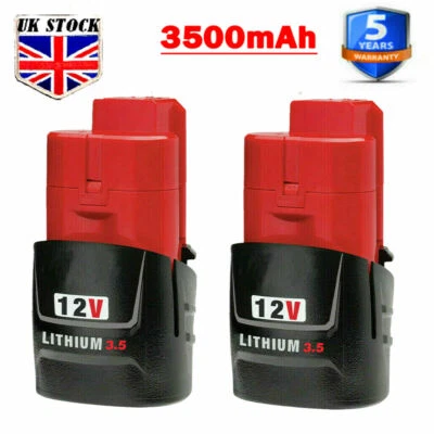 MI1WAUKEE 2-PACK For Milwaukee M12B2 M12 Lithium Cordless 12V Battery 3.5Ah 48-11-2420 12V