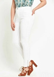 NEW SO FABULOUS WHITE CURVE PLUS SIZE SKINNY JEANS SUMMER LOOK UK 18 REGULAR - Picture 1 of 2