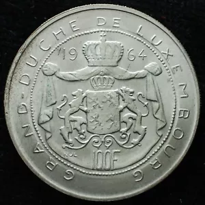 1964 Luxemburg 100 Francs UNC Jean GD - Bild 1 von 2