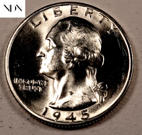 1945-S Washington Quarter -  Gem BU++ - 90% Silver - Better Date! #Q272 Cover
