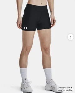 NWT - UNDER ARMOUR Women's 'TEAM' Black ATHLETIC SPORT SHORTY SHORTS - XS - Picture 1 of 7