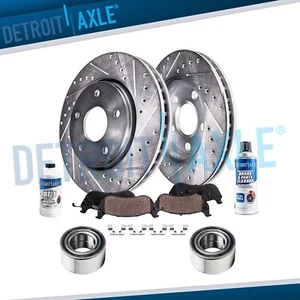 Rotores delanteros perforados pastillas de freno + cojinetes de rueda para Hyundai Veloster Kia Forte5 - Imagen 1 de 7