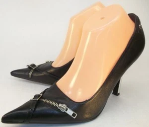 Banana Republic Damen-Slipper US 6 schwarz Leder Veloursleder mit Holzabsatz - Bild 1 von 10