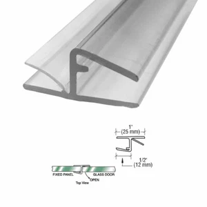 H Inline Panel Seal Vinyl Cushion Fin for 180 Degree Application for 5/16" Glass - Picture 1 of 2