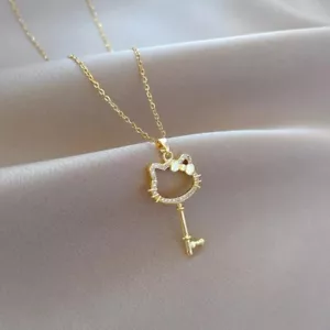 Hello Kitty Key Necklace Female Clavicle Titanium Steel Chain Couple Temperament - Picture 1 of 4