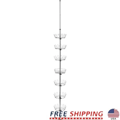 Sapateira resistente de aço cromado suportes ajustáveis com cesta de acessórios nova - Imagem 1 de 4