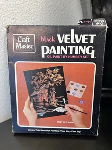 Vintage Black Velvet Old Barn 14027 Paint By Number Country Landscape Unused - Picture 1 of 3
