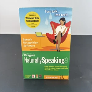 Dragon Naturally Speaking9 Speech Recognition Software Complete Mic Inc Open Box - Picture 1 of 6