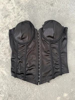Frederick’s of Hollywood x Forever 21 Corsé Negro Satinado Bustier Gótico Grunge M Foto 1 de 4