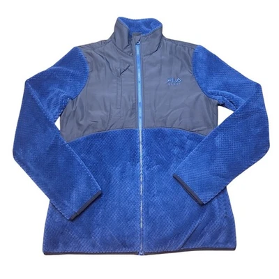 Chaqueta polar Fila Sport Sherpa para mujer azul negro M cremallera completa - ligera Foto 1 de 4