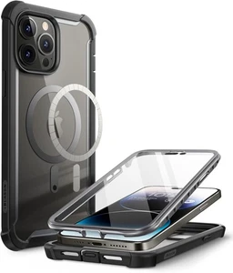 i-Blason iPhone 14 Pro Max AresMag Case Dual Layer Rugged Clear Bumper Black - Picture 1 of 14
