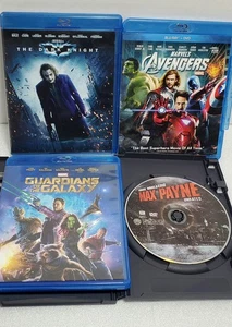 Comic Movie Blu-Ray/DVD Lot: Dark Knight, Avengers, Guardians, Max Payne TESTED - Bild 1 von 12