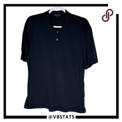 James Perse Men's Luxe Lotus Jersey Short Sleeve Cotton Polo Shirt Black Size 2 - Image 1 of 4