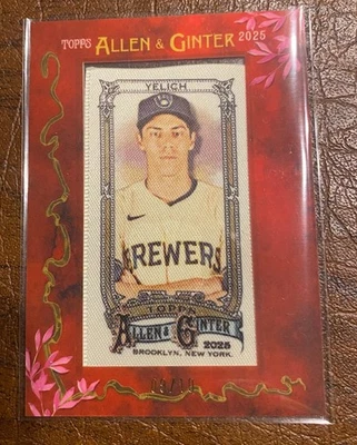 2025 Topps Allen & Ginter Christian Yelich Cloth Framed Mini SSP /10 - Image 1 of 2