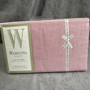 Wamsutta Gingham Red Supercale Plus Full Flat Sheet Vintage New - Picture 1 of 9