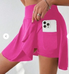 NEW SHEIN Womens Hot Pink Skort Large - Picture 1 of 4