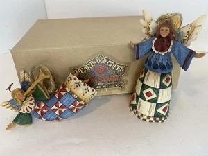 Jim Shore Enesco Heartwood Creek angeli volanti decorazioni natalizie con scatola - Foto 1 di 7
