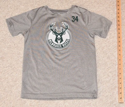 NBA Milwaukee Bucks Giannis Antetokounmpo T-Shirt Gray Youth M 8-10 - Image 1 of 4
