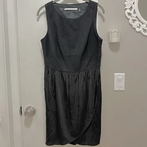 Susana Monaco Mixed Material Mini Little Black Dress 8 Sleeveless LBD Wool - Picture 1 of 9
