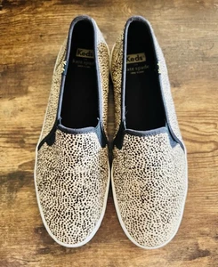 Zapatillas sin cordones Keds x Kate Spade bronceadas estampado animal pelo de becerro, para mujer talla 9 - Imagen 1 de 10