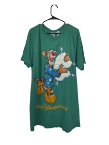 T-shirt donna vintage Walt Disney World Tigre Teal oversize per dormire - Foto 1 di 4