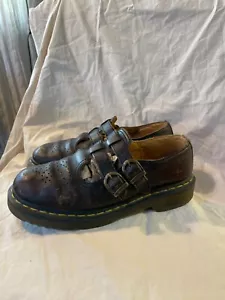 Vintage Dr Martens Shoes Womens Mary Jane Black Leather Double Strap 12916 - Picture 1 of 5
