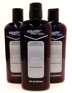 3 EQUATE FOR MEN BODY WASH DEODORANT CLEANSER 12oz / 354.8ml NEW! - Picture 1 of 5