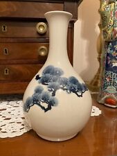 Korean blue and white bottle vase pine needle branch japanese vintage porcelain