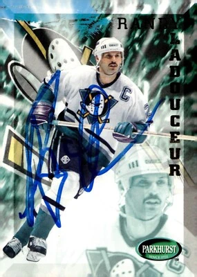Randy Ladouceur - Signed 1995-96 Parkhurst Card #7 - Anaheim Mighty Ducks - Image 1 of 2