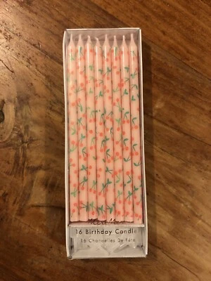 New Meri Meri Tall Cherry Birthday Candles x 16. 15cm long. - Image 1 of 4