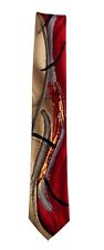 Men's Jerry Garcia Necktie Red Gold Gray Yellow Collection "UNTITLED"