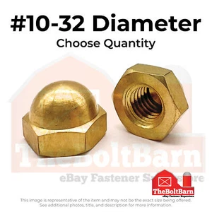 #10-32 Brass Acorn Nuts Fine Thread (Pick Quantity) - Picture 1 of 7