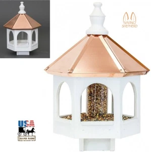 20” COPPER TOP BIRD SEED FEEDER - Amish Handmade 14” Round Post Mount Gazebo USA - Picture 1 of 5