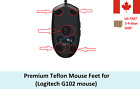 Premium Teflon Mouse Feet Skates for Logitech G102 - Ship Fast DIY Gaming Repair