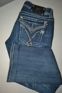 Miss Me Women's Bootcut Embellished Pocket Flaps Blue Jeans Sz 29x31 - Picture 1 of 12