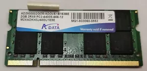 ADATA AD2800002GOS 2GB PC2-6400 DDR2 800MHz CL6 SO-DIMM Laptop Memory - Picture 1 of 2