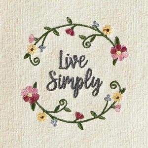 Avanti Hand Towels Live Simply Embroidered Bathroom Ivory Floral Spring Set of 2 - Picture 1 of 12