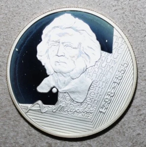 S6 - Belarus 10 Roubles 1998 PROOF Silver Coin - 200th Anniversary Mitskevich - Picture 1 of 2