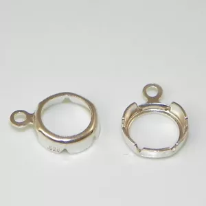 4 mm Rund Sterlingsilber Hohe Wand Backset Tropfen (2 Stück) - Bild 1 von 1