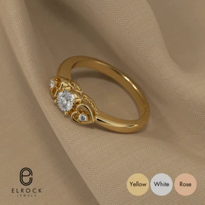 0.12 CTW Vintage 14K Gold Lab Grown Diamond Wedding Ring Promise Engagement - Picture 1 of 19