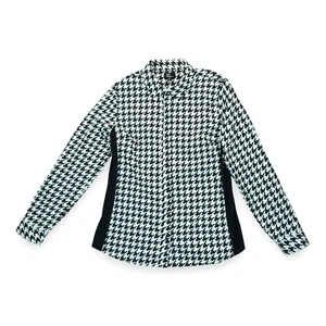 NWT Kim Rogers Shirt Women's Button Up Roll Tab Abstract Geometric Medium - Picture 1 of 5