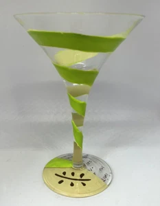 Vaso Martini pintado a mano Lolita "Appletini" con receta y firma en la parte inferior - Imagen 1 de 5