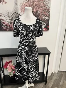 Vestido para mujer AA Studio AA línea A talla 16 geométrico cuello redondo manga corta - Imagen 1 de 10