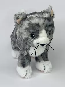 IKEA Lilleplutt Kitty Cat Plush 8" Stuffed Animal Gray Black White Tabby No Tag - Picture 1 of 9