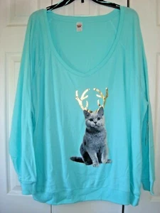 Top de punto Ladies Plus Kitty Aruba azul talla 3X - Imagen 1 de 2