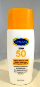 Cetaphil SUN Sheer Mineral Liquid Sunscreen for Face SPF 50 - 1.7oz - Imagen 1 de 2