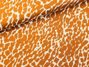 VISKOSE Stoff Bluse Kleid Tierprint wilder Tiger CURRY WEIß EUR 13,98/m - Bild 1 von 3
