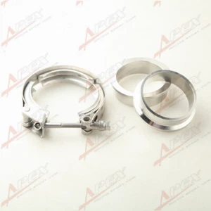 1.5" Stainless Steel Turbo Exhaust Quick Release V Band Clamp & SS Flanges USA - Foto 1 di 10